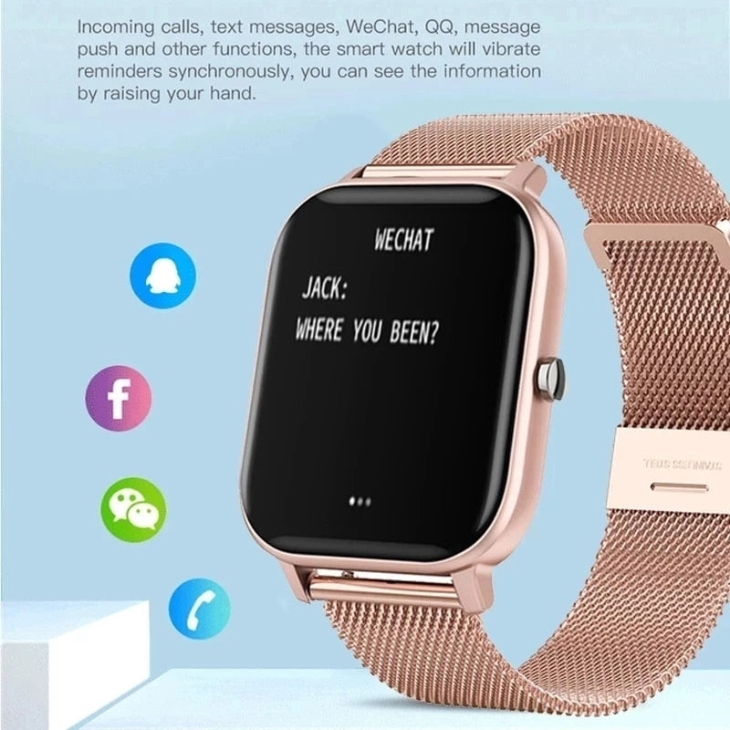 2022 New Smart Watch Women Men Full Touch Dial Call Fitness Tracker IP67 Waterproof Bluetooth Answer Call Smartwatch Woman+Box