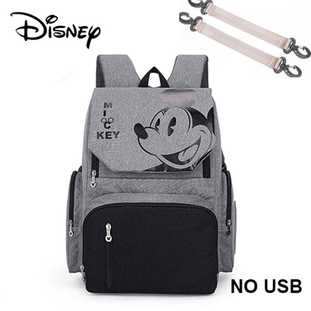 Disney 1Pair Free Hooks Mickey Baby Diaper Bags Bolso Maternal Stroller Bag Nappy Backpack Maternity Bag Maternal Backpack Mommy