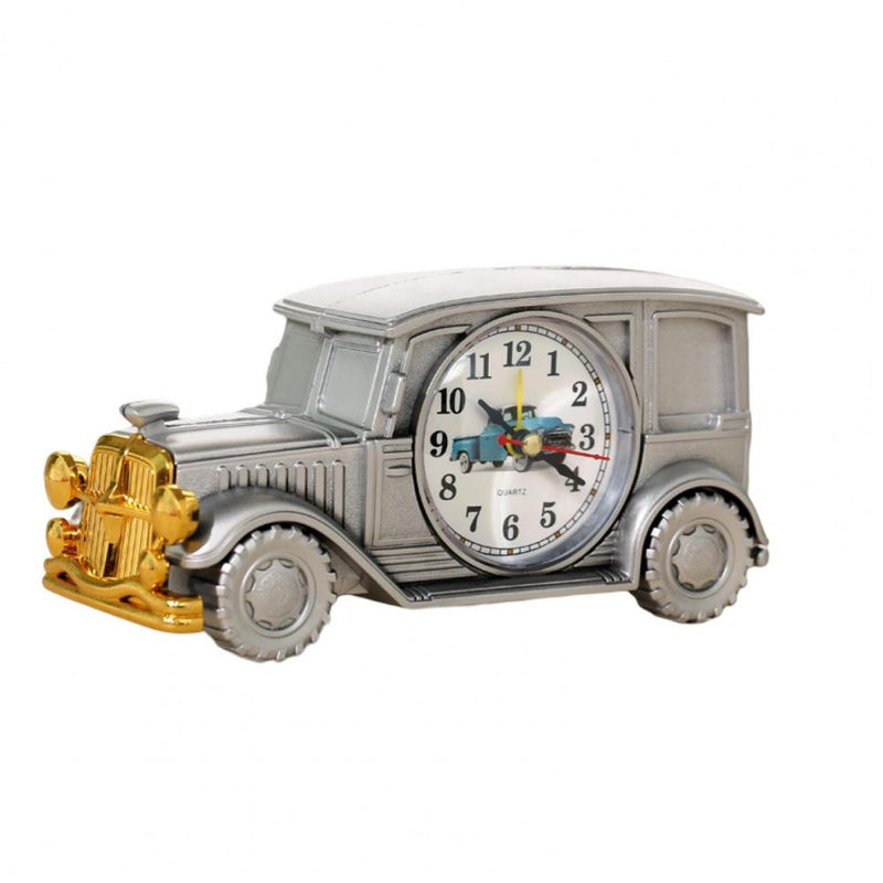 Time Display Simple Operation Classic Car Shape Antique Clock Desktop Ornament for Bedroom