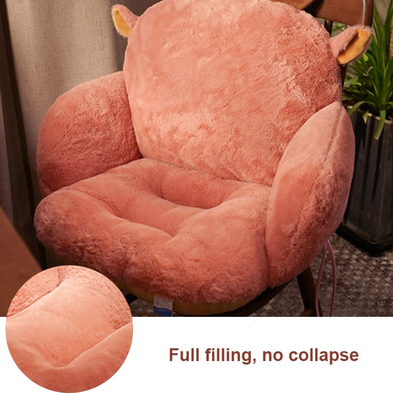 Chair One-piece Cushion Office Sedentary Butt Mat Student Seat Back Cushions Waist Support Chair Backrest Mat Home Decoration