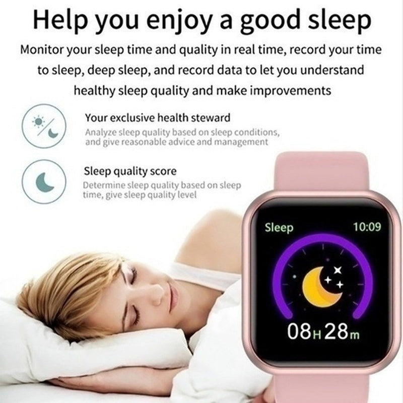 Multifunctional Smart Watch Women Men  Bluetooth Connected Phone Music Fitness Sports Bracelet Sleep Monitor Y68 Smartwatch D20