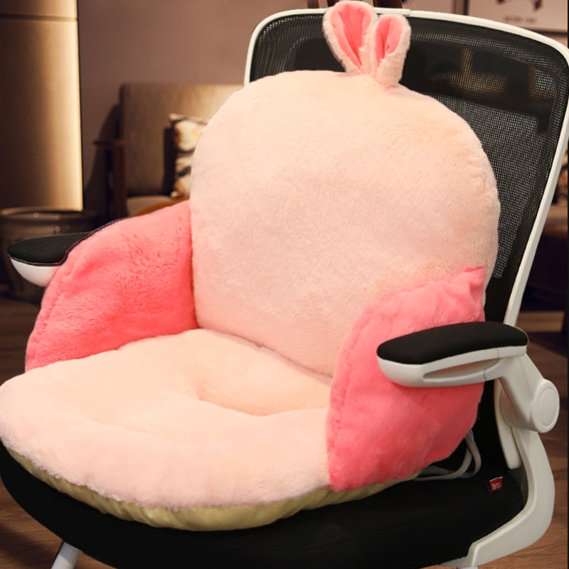 Chair One-piece Cushion Office Sedentary Butt Mat Student Seat Back Cushions Waist Support Chair Backrest Mat Home Decoration