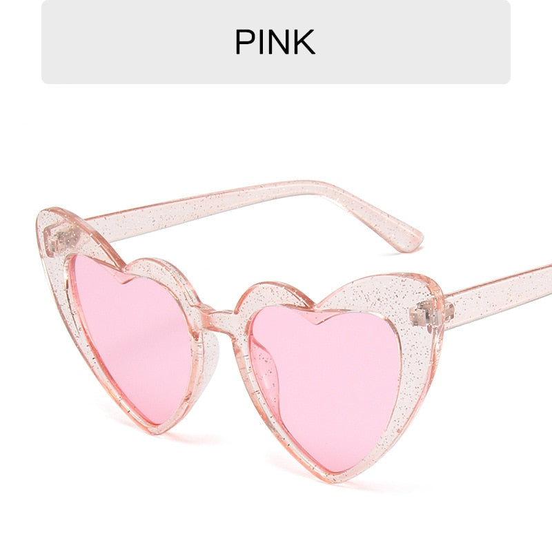 RBRARE Love Heart Sunglasses Women Big Frame Personality Sunglass Fashion Cute Sexy Retro Cat Eye Vintage SunGlasses Pink Female