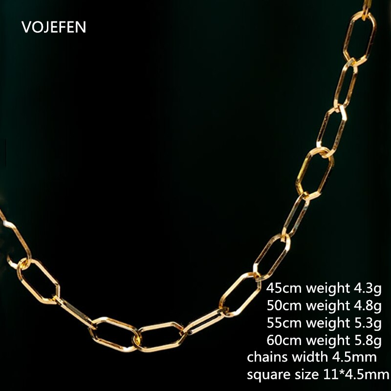 VOJEFEN 18k Gold Chains Necklaces Jewellery Women&