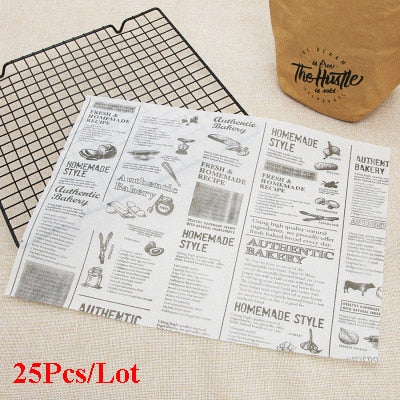 Parchment Paper Grease Resistant Basket Liner Oilpaper, Bread Sandwich Burger Fries Wrappers - White / Brown, Baking Tools