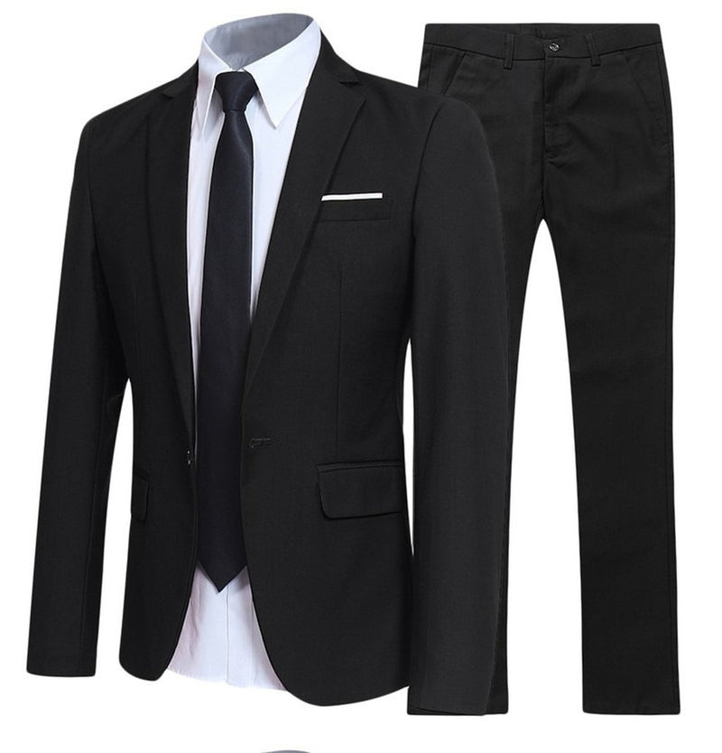 2022 Trend Suit Two-piece Male British Gentleman Hair Stylist Groom Wedding Dress Formal Dress Mens Blazer Wedding Dress Jacket