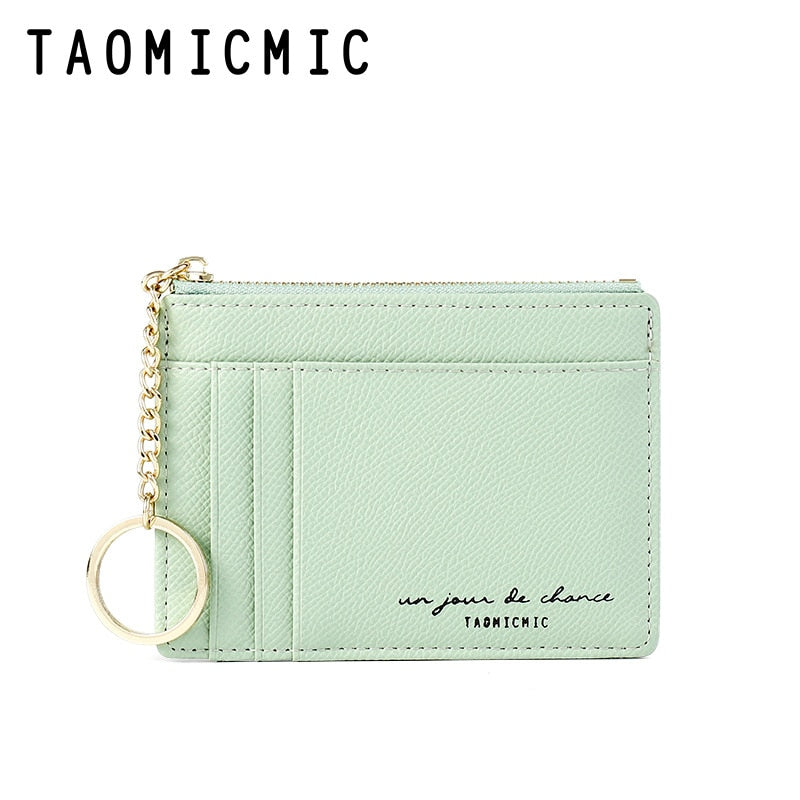 New Women Wallets Zipper PU Leather Coin Purse Mini Key Chain Small Wallet Multi-card Bit Card Holder Card Holder