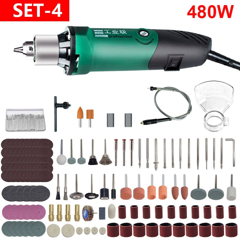 High-Power Engraver Electric Drill Engraving Rotary Tool 260W/480W Machine With Flexible Shaft 6-Position Variable Speed