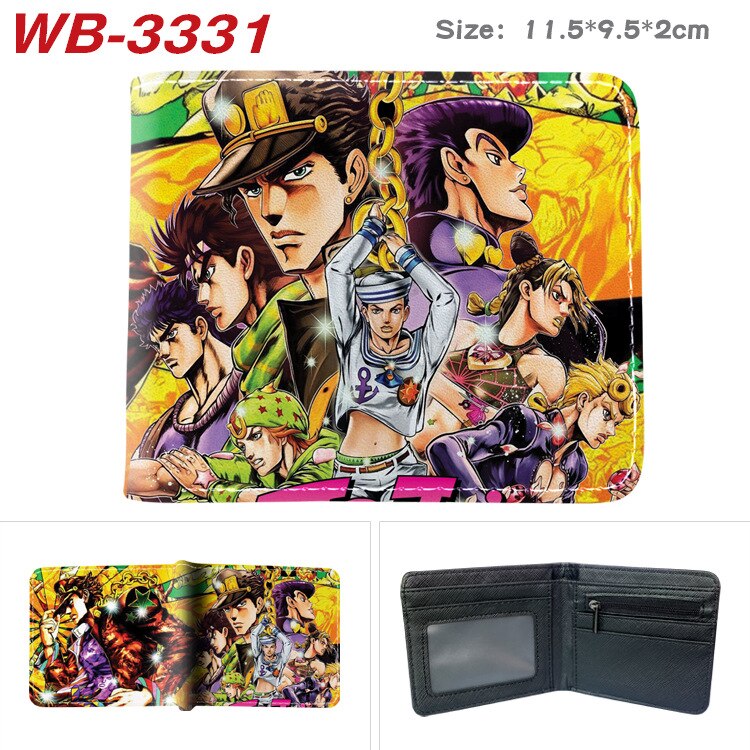 Anime Jojo Bizarre Adventure Cartoon Wallet Men PU Leather Coin Purse with Card Holder