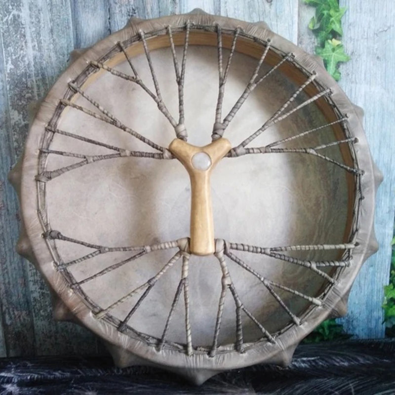 25CM Shaman Drum Tree Of Life Decoration Design Handmade Shamanic Drum Siberian Spirit Music with Drumstick Drums Home Ornament