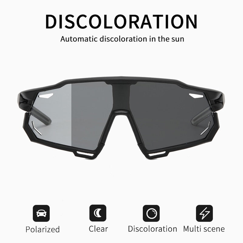 Photochromic Sports Glasses Men&#39;s and Women&#39;s Polarized Bike Eyewear Mountain MTB Cycling UV400 Sunglasses Bicycle Road Goggles