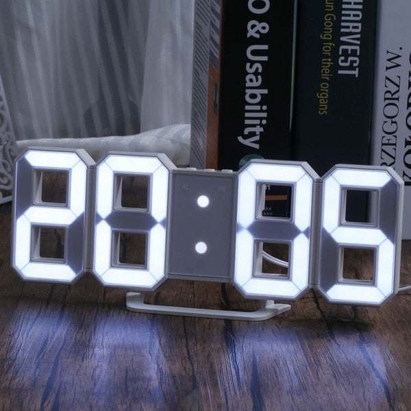 3D LED Digital Clock wall deco Glowing Night Mode Adjustable Electronic Table Clock Wall Clock decoration living room LED Clock