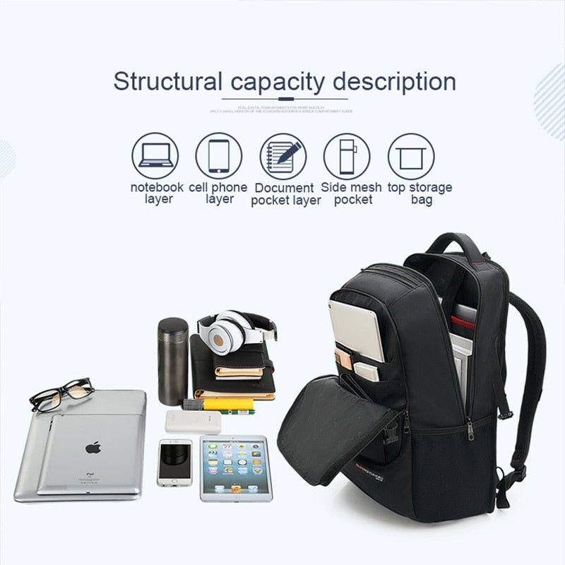 OIWAS Travel Multifunction Backpack Fashion Zipper Open Bag Men&
