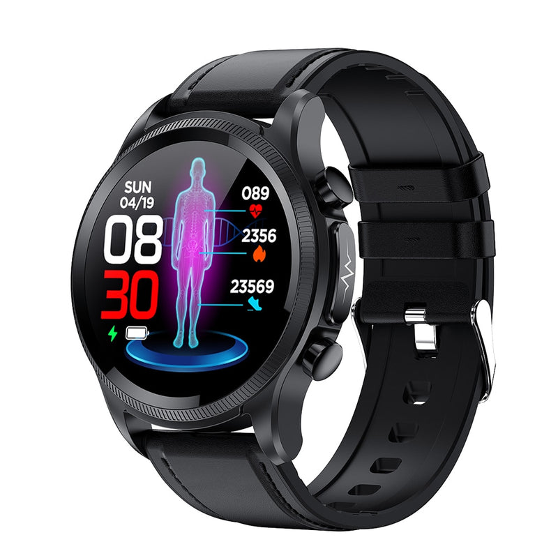 ECG PPG Blood Glucose Smart Watch Men Blood Pressure Heart Rate Body Temperature IP68 Waterproof Fitness Tracker Smartwatch