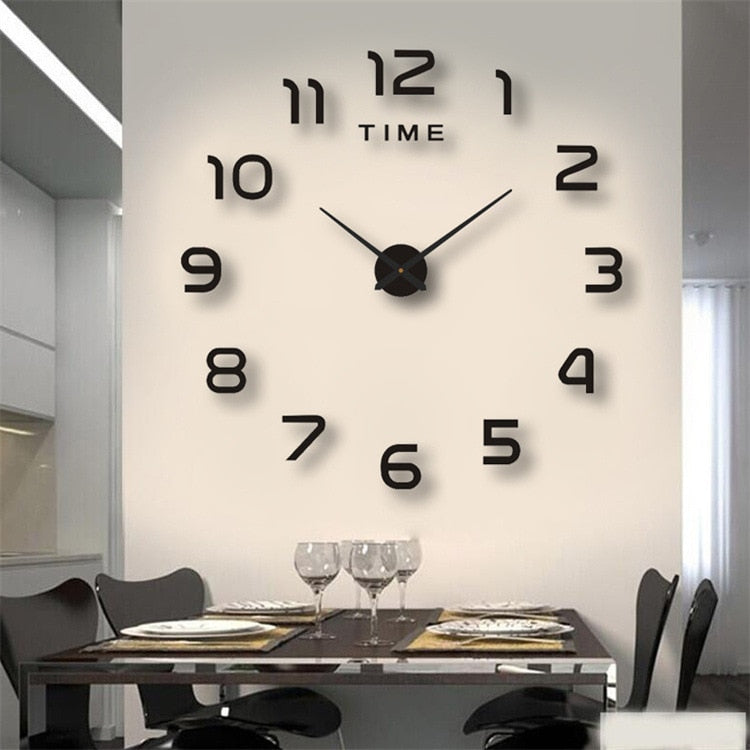 3D Luminous Wall Clock Stickers DIY Digital Clock Reloj De Pared Quartz Needle Horloge Modern Design Living Room Home Decor