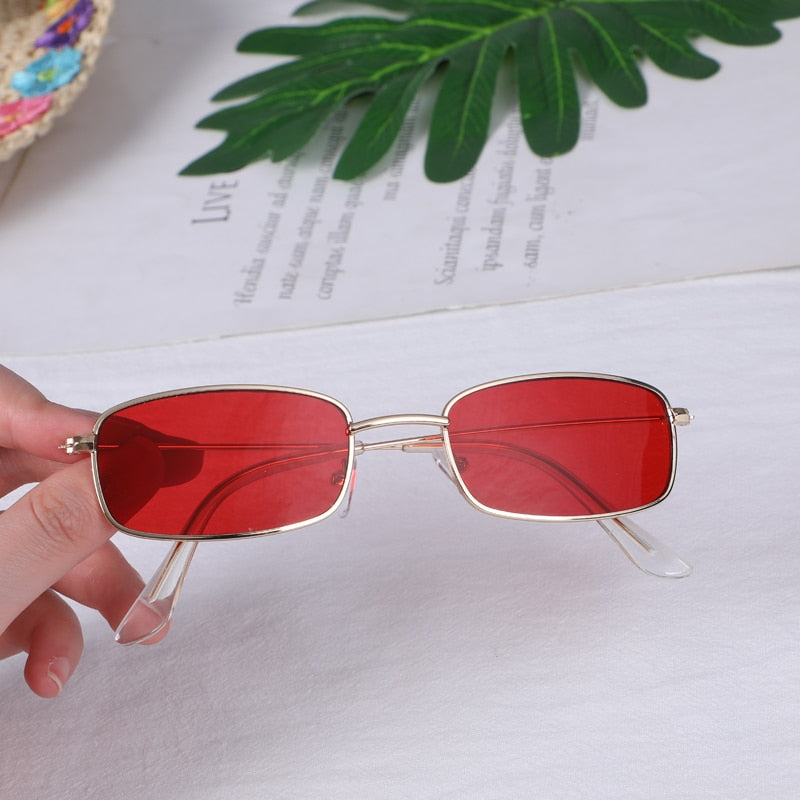 Vintage Square Sunglasses Women Retro Mirror Metal Frame Sun Glasses Female Fashion Oculos De Sol Feminino