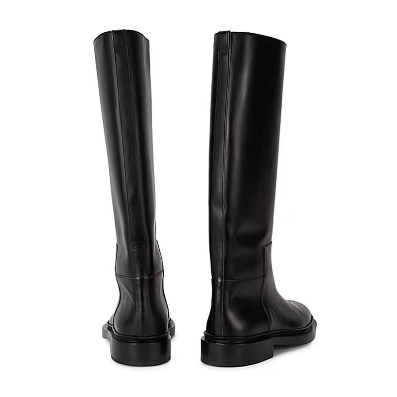 FEDONAS 2022 INS Women Knee High Boots Genuine Leather High Heeled Autumn Winter Warm Shoes Woman Snow Motorcycle Boots Shoes