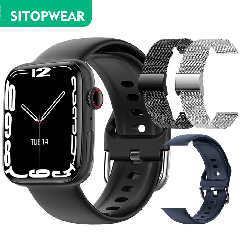 SitopWear Smart Watch 2022 Wireless Charging Smartwatch Bluetooth Calls Watches Men Women Fitness Bracelet Custom Watch Face