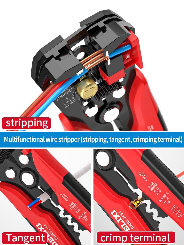 Professional Electrician Wire Tool Cable Wire Stripper Cutter Crimper Automatic Multifunctional Crimping Stripping Plier Tools