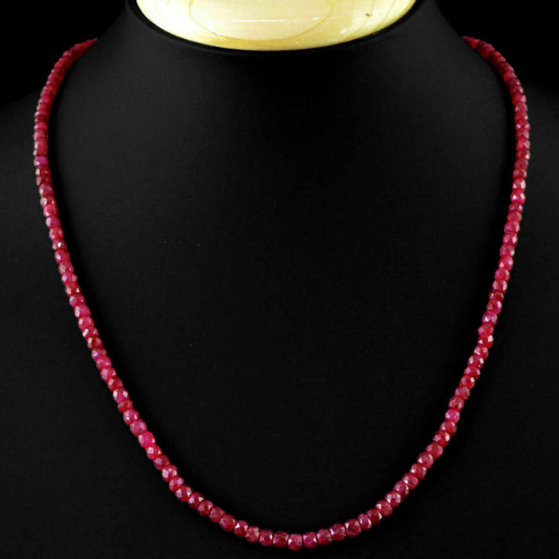 2x4mm Natural Brazil Red Ruby Gemstone Beads Necklace 18 inches Party Ear stud Mother's Day Ms gift Classic Fashion Beautiful