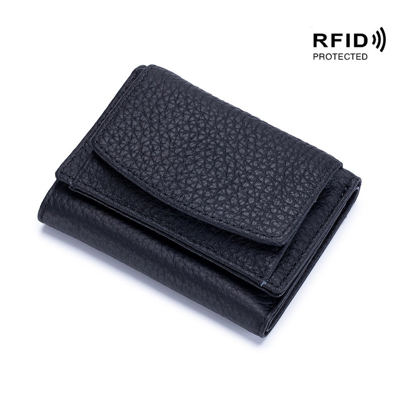 New Women Genuine Leather Purses Female Cowhide Wallets Lady Small Coin Pocket Rfid Card Holder Mini Money Bag Portable Clutch