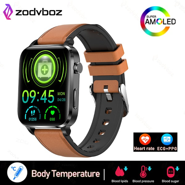 ZODVBOZ AMOLED Smart Watch Men Laser Assisted Therapy Three High Blood Pressure Monitoring IP68 Waterproof Smartwatch For Xiaomi