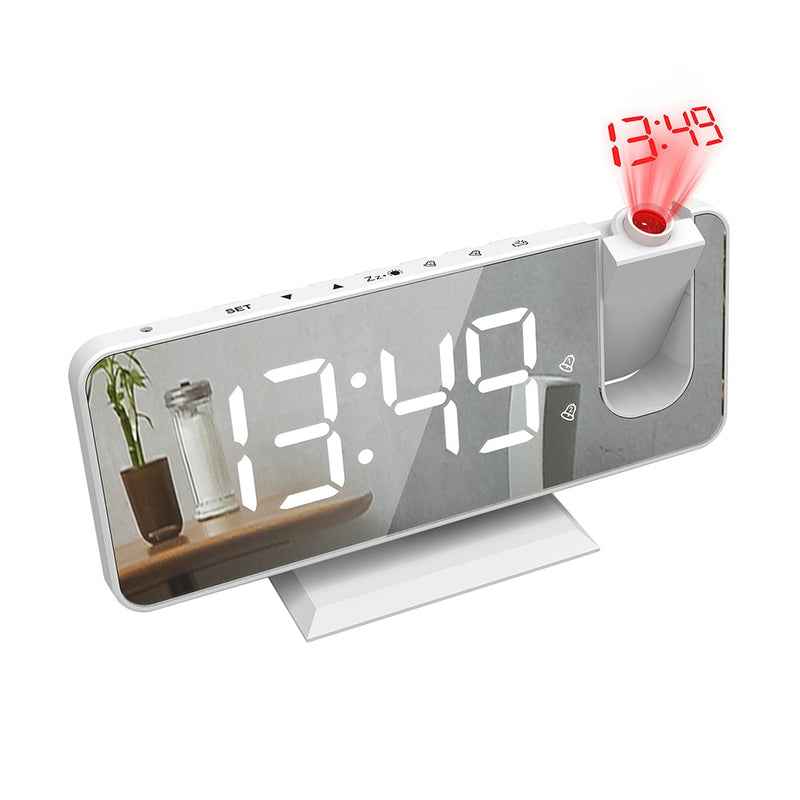 180° Time Projection LED Digital Smart Alarm Clock Watch Table Electronic Desktop Clocks USB Wake Up Bedroom Bedside Clock
