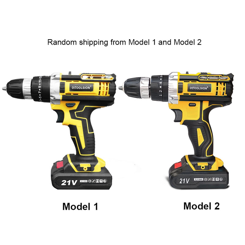 OTOOLSION New 21v Impact Electric Drill Variable Speed Impact Electric Screwdrivers 1500MAh Cordless Drill Lithium Battery