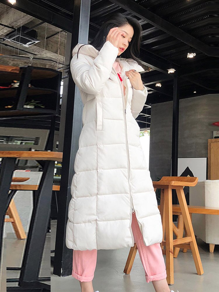 Hot Sale Winter Women Jacket X-long Parkas Hooded Cotton Padded Female Coat High Quality Warm Outwear Womens Parka Winter Coat