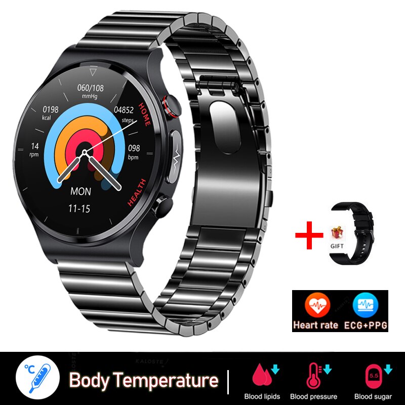 2022 New ECG+PPG Smart Watch Men Sangao Laser Health Heart Rate Blood Pressure Fitness Sports Watches IP68 Waterproof Smartwatch