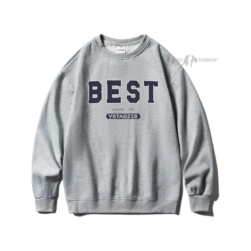 Privathinker Spring Autumn Letter Hoodies For Men Oversized Sweatshirts Korean Man Clothing Casual Unisex Pullovers Thick 3XL