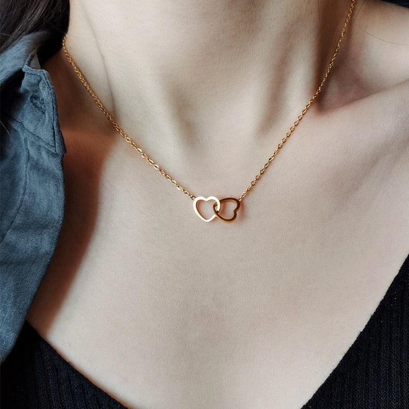 Fashion Heart Pendant Necklace for Girls Women Korean Trend Long Sweater Neck Chain Necklaces Cute Chokers Jewelry