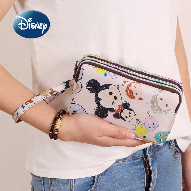 Disney 2022 New Cartoon Women's Wallet Luxury Brand Long Women's Coin Purse Large Capacity Fashion Trend Clutch Mobile Phone Bag