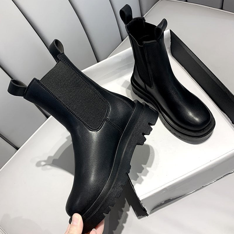 New Luxury Chelsea Boots Women Ankle Boots Chunky Winter Shoes Platform Ankle Boots Slip on Chunky Heel BV Boot Brand Designer