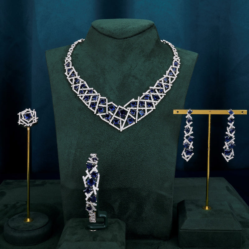 TIRIM Luxury Elegant Bridal Necklace Set for Women Cubic Zirconia Wedding Jewelry Sets Dubai Saudi Party Jewellery Accessories