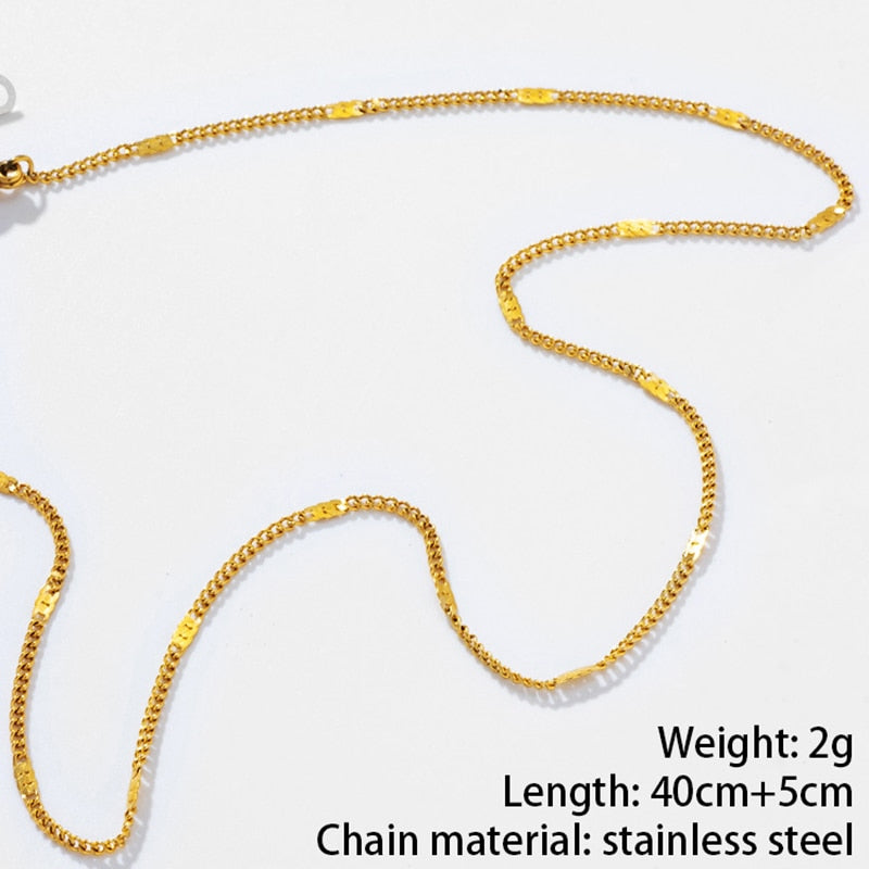 Chains Necklace for Women Stainless Steel Link Woman&