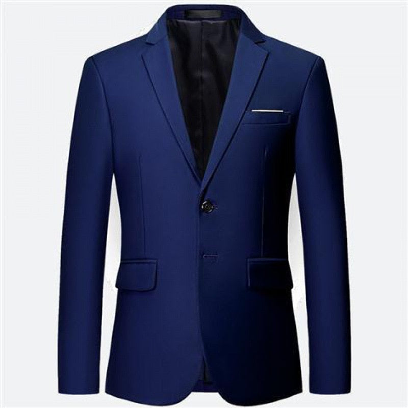 Red Suit Men's Two-button Slim Fit Plus Fertilizer To Increase Youth Business Professional Formal Wear Wedding For Dinner Blazer