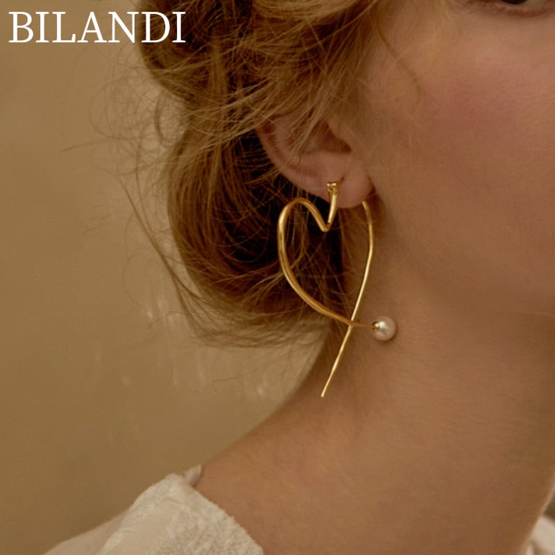 Bilandi Trendy Jewelry Simply Love Earrings Popular Design Exaggerated Hot Selling Drop Earrings For Girl Lady Gifts