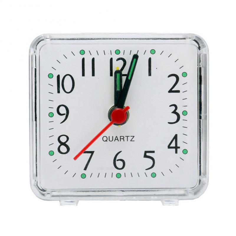 Portable Square Small Bed Alarm Clock Mini Travel Quartz Beep Clock Children Student Desk Bedside Desk Table Alarm Clocks Home