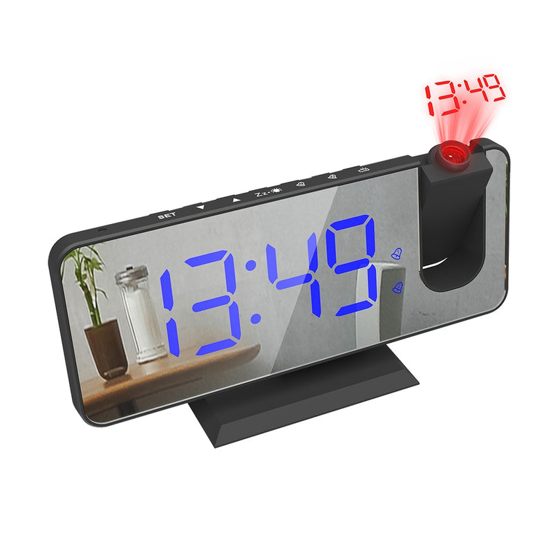 180° Time Projection LED Digital Smart Alarm Clock Watch Table Electronic Desktop Clocks USB Wake Up Bedroom Bedside Clock