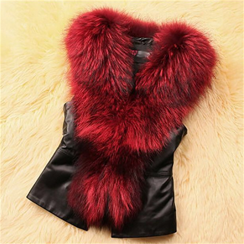 2022 Autumn Winter Women's Faux Fur Coat Jacket Female Slim Fit PU Leather Fur Coats Fluffy Outerwear Jackets