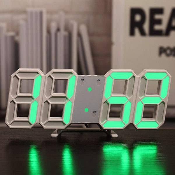 3D LED Digital Clock wall deco Glowing Night Mode Adjustable Electronic Table Clock Wall Clock decoration living room LED Clock