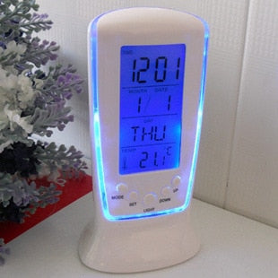 Mini Small Alarm Clock LED Luminous Music Alarm Clock Mute Lazy Electronic Clock with Temperature Alarm Clock