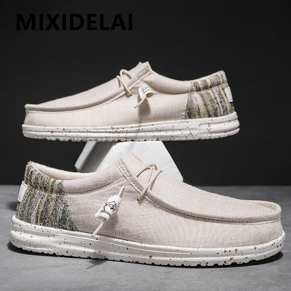 New Men Casual Shoes Fashion Soft Canvas Shoes Breathable Men&#39;s Walking Flat Sneakers Outdoor Light Men&#39;s Shoes Vulcanize Shoes