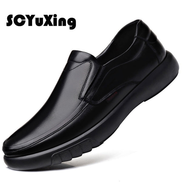 2022 Men&#39;s Genuine Leather+Microfiber Leathe shoes 38-47 Soft Anti-slip Rubber Loafers Man Casual Leather Shoes