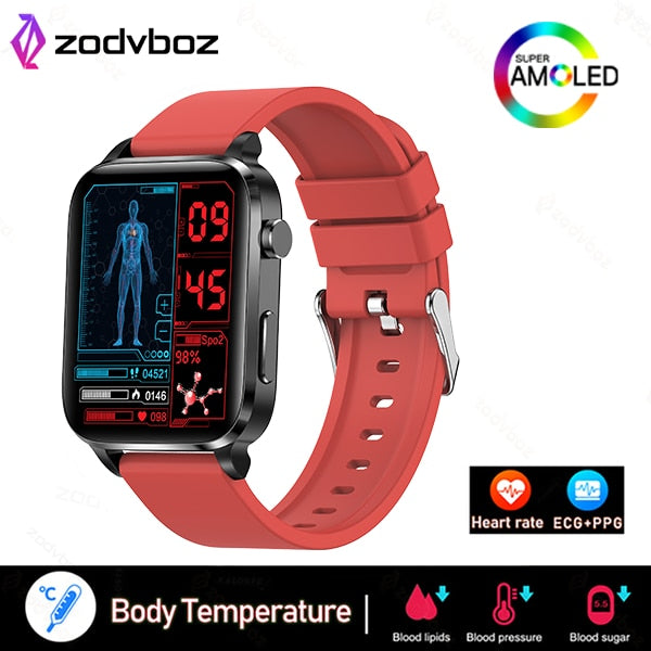 ZODVBOZ AMOLED Smart Watch Men Laser Assisted Therapy Three High Blood Pressure Monitoring IP68 Waterproof Smartwatch For Xiaomi