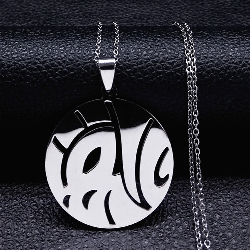 Witch Broom Cat Stainless Steel Necklace Women Witchcraft Silver Color Witches&