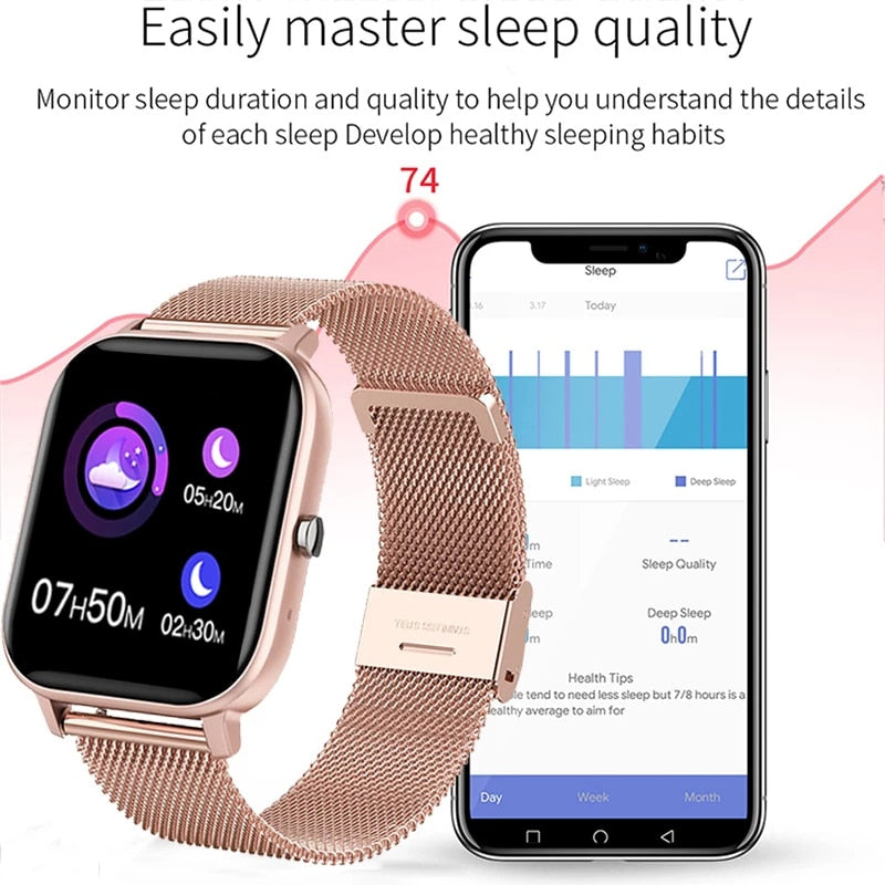 2022 New Smart Watch Women Men Full Touch Dial Call Fitness Tracker IP67 Waterproof Bluetooth Answer Call Smartwatch Woman+Box