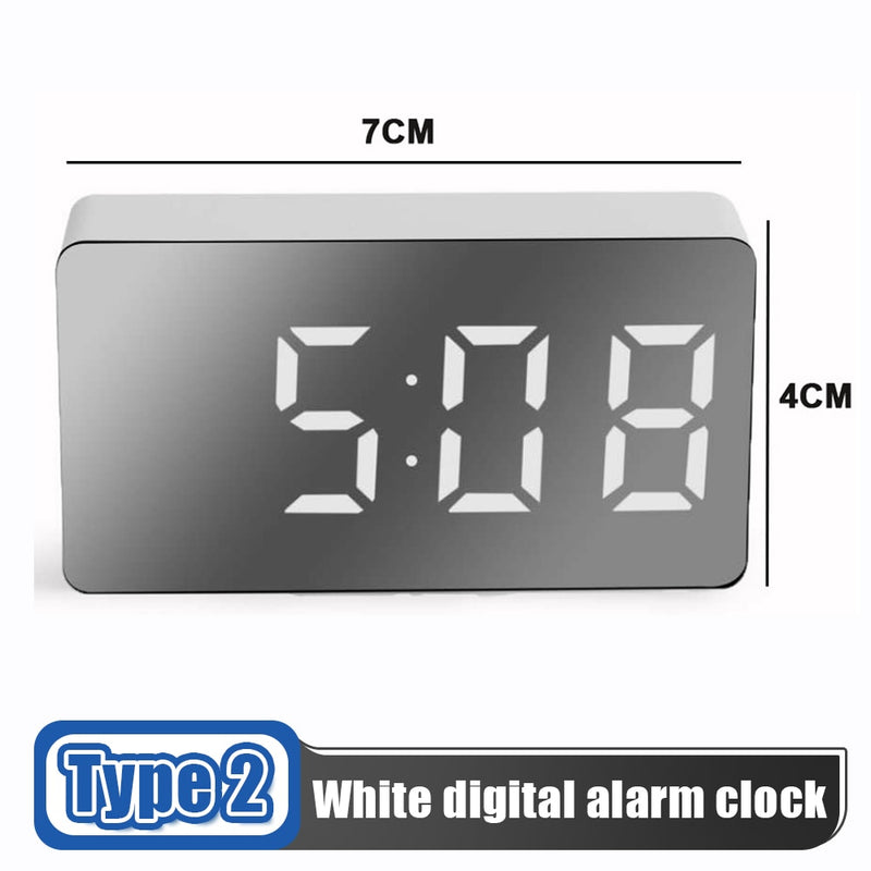 LED Mirror Table Clock Digital Alarm Snooze Display Time Night Light  Desktop USB Alarm Clock Home Decor Gifts for Children