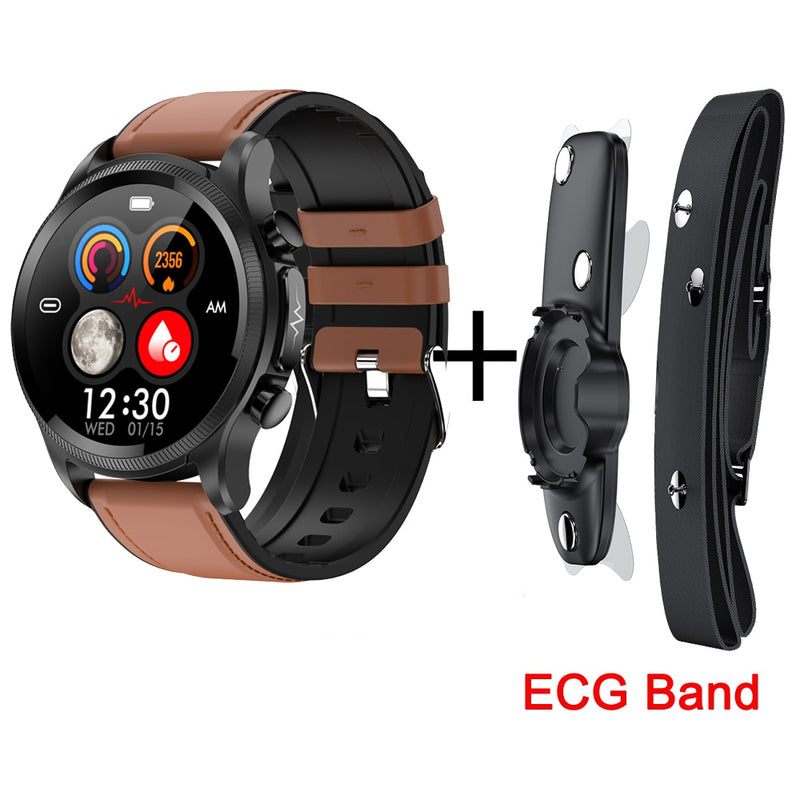 ECG PPG Blood Glucose Smart Watch Men Blood Pressure Heart Rate Body Temperature IP68 Waterproof Fitness Tracker Smartwatch